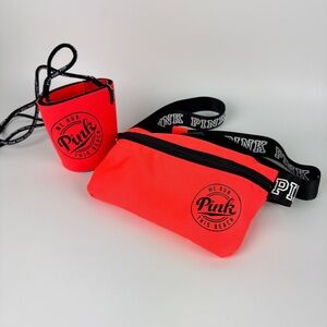 Victoria's Secret PINK Orange Neon Fanny Pack and Bottle Holder Set